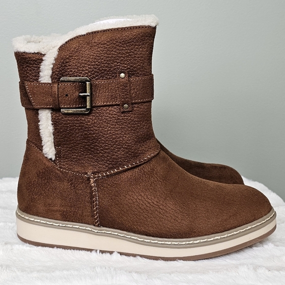 White Mountain Womens Taite Fabric Sherpa-Lined Cold Weather Boots 7.5 Tobacco - Picture 3 of 10